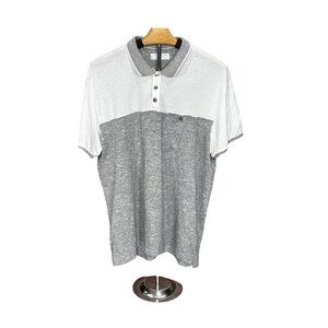 Denim & Flower Ricky Singh Gray & White Polo Shirt L